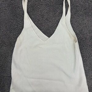 Stradivarius Cream Ribbed Camisole